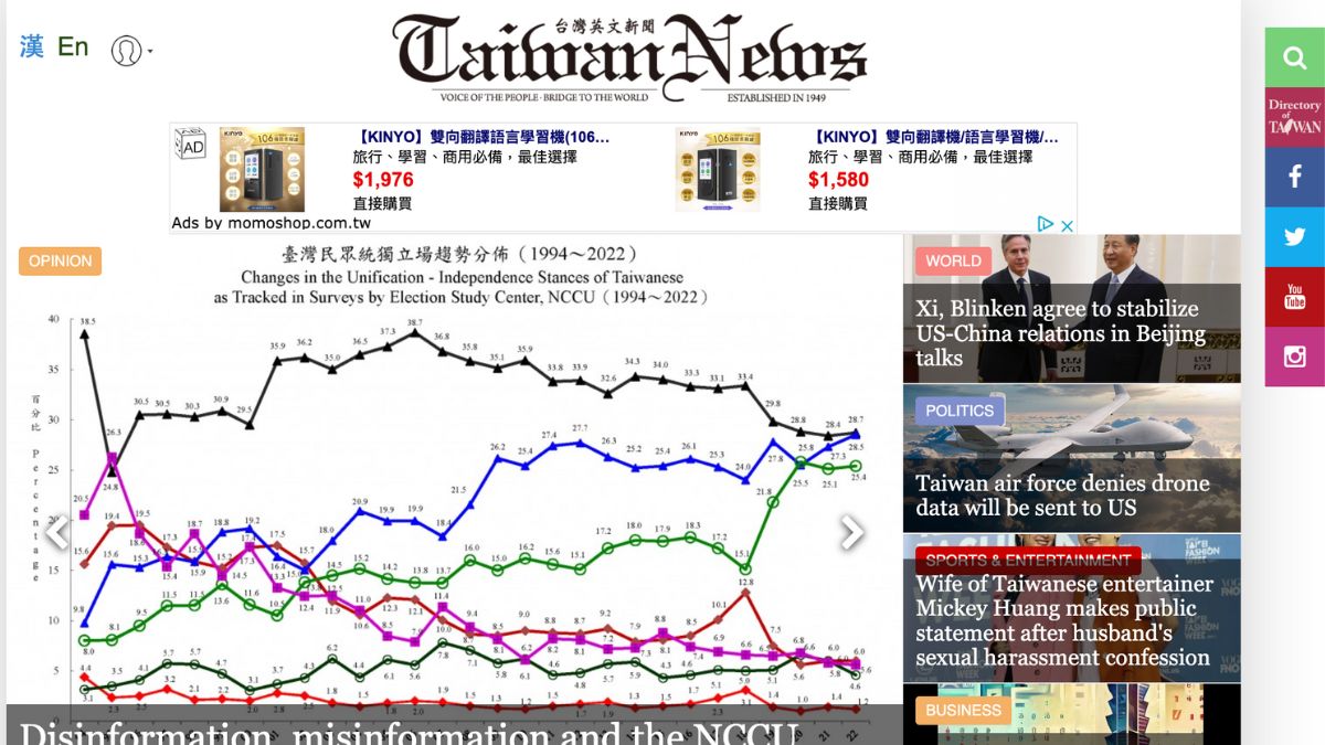 台灣英文新聞