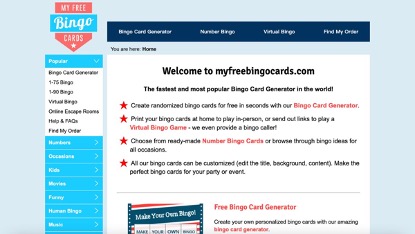 英文學習單網站 Free Bingo Cards